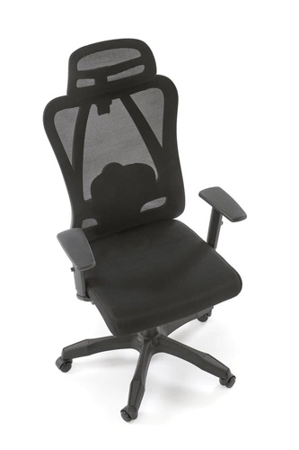 Fotel biurowy ergonomiczny Trunk czarny Intesi siatkowy obrotowy z podłokietnikami do biura