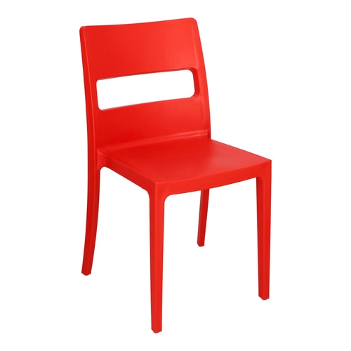 Krzesło ogrodowe Sai czerwone z tworzywa sztaplowane, nowoczesne do ogrodu SCAB Design