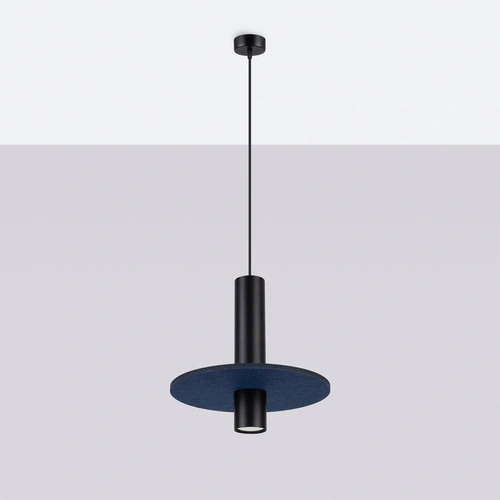 Lampa wisząca PELTA 1 nowoczesna granatowa czarna do salonu i jadalni 30 cm