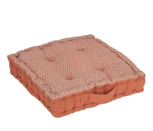 Poduszka na krzesło ogrodowa Shipy kwadratowa pikowana terracotta beżowa Atmosphera 40x40