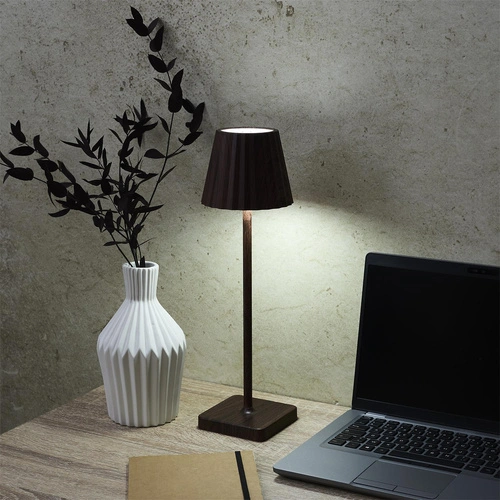 Lampka nocna Blanca LED dotykowa brązowa do sypialni ze ściemniaczem