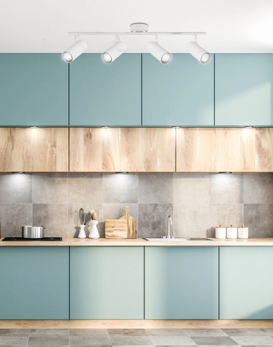 Lampa sufitowa Colly biała 4-punktowa regulowana do salonu i kuchni nowoczesna metalowa