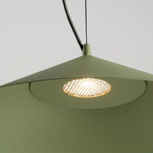 Lampa wisząca FINT LED oliwkowa do salonu nowoczesna regulowana