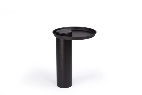 Stolik kawowy okrągły TYK 430 NORDIFRA czarny dębowy nowoczesny do salonu 43 cm