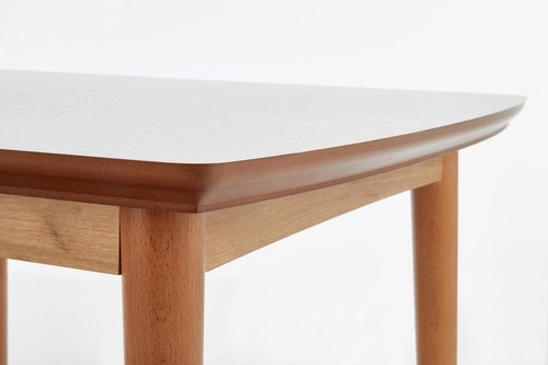 Stół rozkładany do jadalni Terra biały mat dąb nowoczesny loftowy 90-190x80 cm Intesi