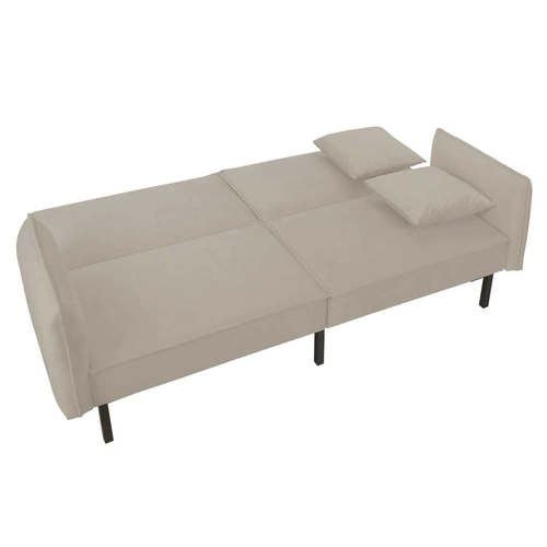 Sofa rozkładana Canif Velvet szara nowoczesna dwuosobowa do salonu i małego mieszkania Intesi