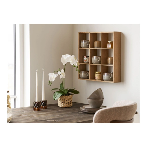 House Nordic brązowy szklany świecznik dekoracyjny boho na tealighty do salonu