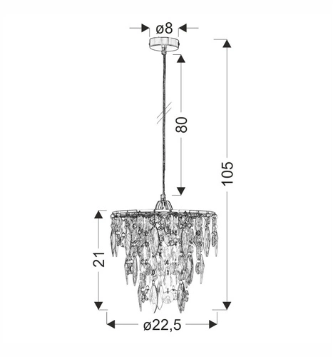 Lampa wisząca Armo chromowy 1x60W E27