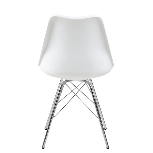 Krzesło do jadalni Eris Actona białe nowoczesne z tworzywa sztucznego łatwe w czyszczeniu