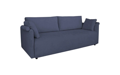 Sofa Mondel sztruksowa granatowa rozkładana z funkcją spania i pojemnikiem do salonu 3 osobowa