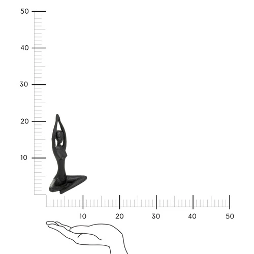 Figurka dekoracyjna Yoga Atmosphera czarna żywica nowoczesna do salonu lub sypialni 22 cm