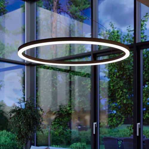 Żyrandol ODA 80 nowoczesny czarny LED z regulacją do salonu i jadalni 80 cm