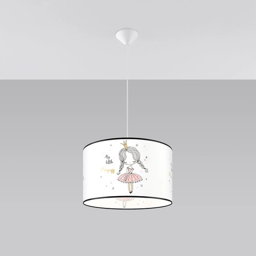 Lampa wisząca PRINCESS 40 nowoczesna do pokoju dziecka wielokolorowa z abażurem 40 cm