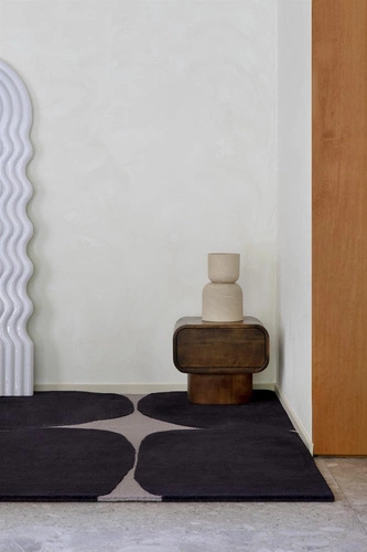 Dywan nowoczesny wełniany Decor Bruta 250x350 czarny do salonu i sypialni łatwe czyszczenie