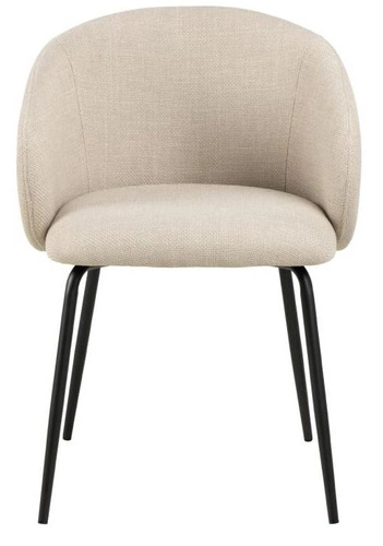 Krzesło Lirra Beige Black – nowoczesne beżowe krzesło tapicerowane na czarnych nogach
