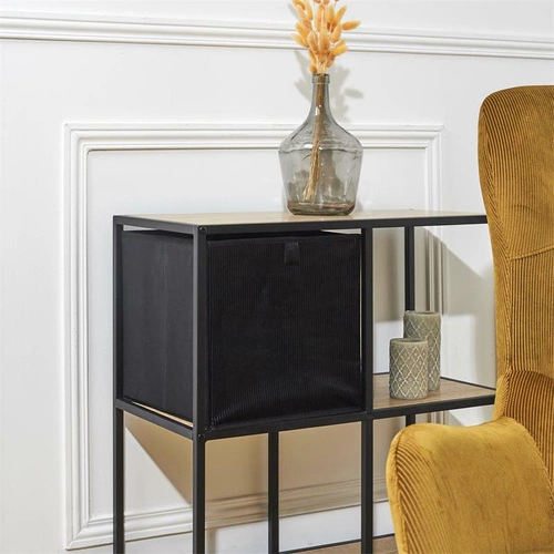 Składane pudełko do regału 30x30 Giulia czarne nowoczesne Intesi na zabawki i ubrania