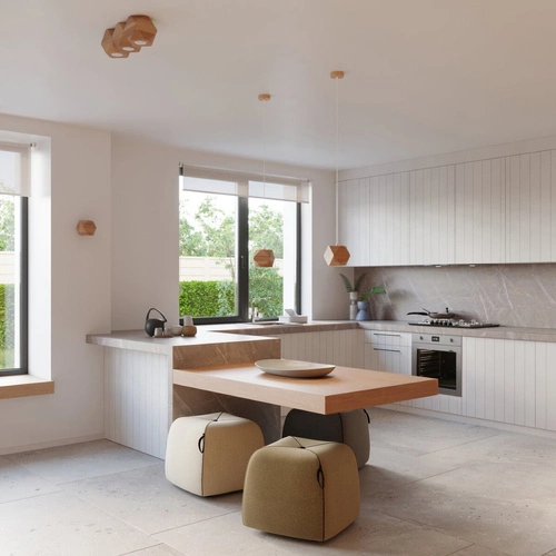 Plafon sufitowy drewniany WOODY 3 Sollux naturalne drewno do salonu i kuchni 36 cm