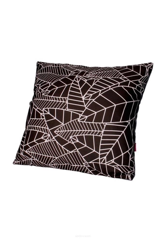 Poduszka dekoracyjna welurowa Weed czarno-biała antyalergiczna do salonu 40x40 cm