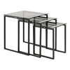 Zestaw trzech nowoczesnych stolików kawowych Katrine szklanych, kwadratowych do salonu Actona