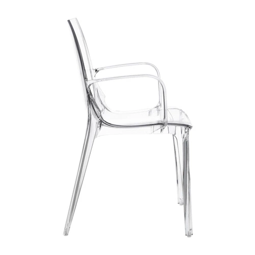 Krzesło Vanity SCAB Design transparentne do jadalni nowoczesne sztaplowane z podłokietnikami