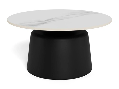 Stolik kawowy Santorini 70 cm okrągły biały ceramiczny do salonu