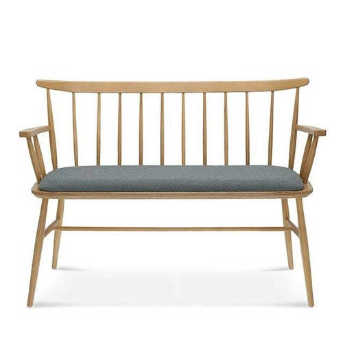 Ławka drewniana z oparciem Wand FAMEG do przedpokoju i salonu personalizowana skandynawska