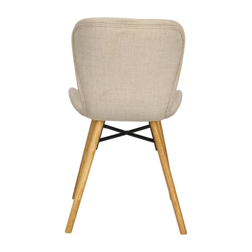 Krzesło tapicerowane Batilda Actona beżowe do jadalni nowoczesne z drewnianymi nogami