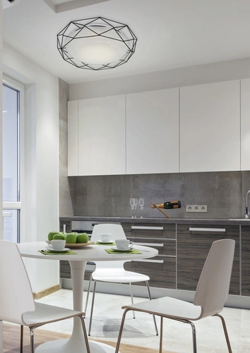 Plafon sufitowy LED Sven 43 cm czarny nowoczesny do salonu, kuchni i jadalni CANDELLUX