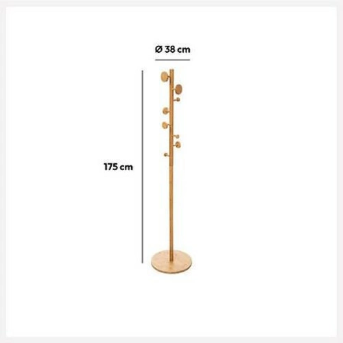 Wieszak stojący bambusowy Bambou 5five simply smart do przedpokoju 8 haczyków naturalny