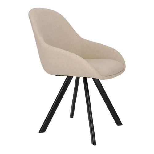 Zestaw 2 krzeseł Nels beżowe czarne nogi