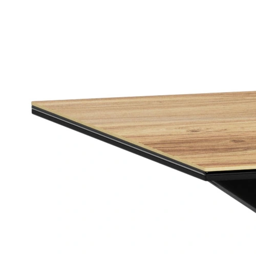 Stół Heaven 135x80 nowoczesny do jadalni ceramika dąb na czarnych nogach