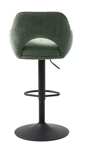 Hoker Cowley zielony regulowany z oparciem do kuchni na czarnej nodze