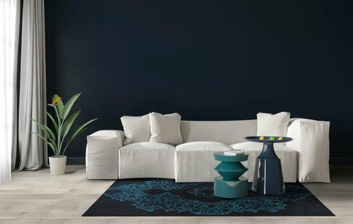 Dywan nowoczesny glamour do salonu i sypialni Carpet Decor Ornament Blue 160x230 antypoślizgowy