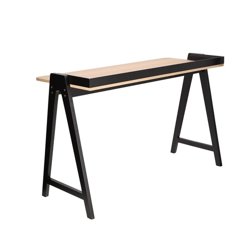 Biurko do pracy Malmo nowoczesne szerokie skandynawskie naturalne czarne Intesi 123 cm