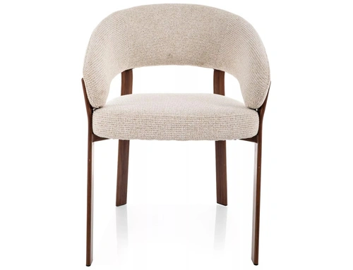 Krzesło Goja beżowe tapicerowane z podłokietnikami do jadalni Intesi