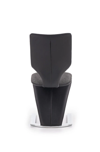 Krzesło do jadalni Missisipi tapicerowane ekoskóra czarne na płozach nowoczesne Intesi