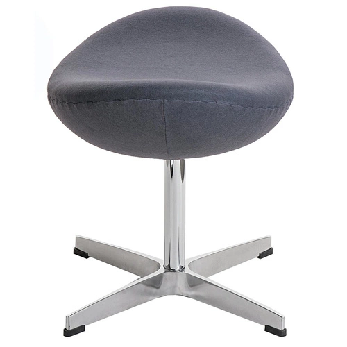 Podnóżek tapicerowany Jajo szary kaszmir Premium obrotowy do salonu nowoczesny D2.DESIGN