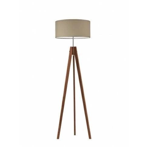 Lampa stojąca drewniana HAITI beżowa z abażurem do salonu i sypialni glamour Lysne
