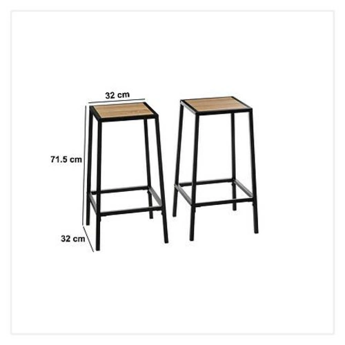 Hoker loftowy bez oparcia Aliaj 5five simply smart do kuchni 71,5 cm metalowy czarny/naturalny