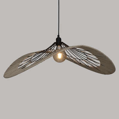 Lampa wisząca Caly 75 cm boho czarno-naturalna nad stół do salonu i jadalni Atmosphera