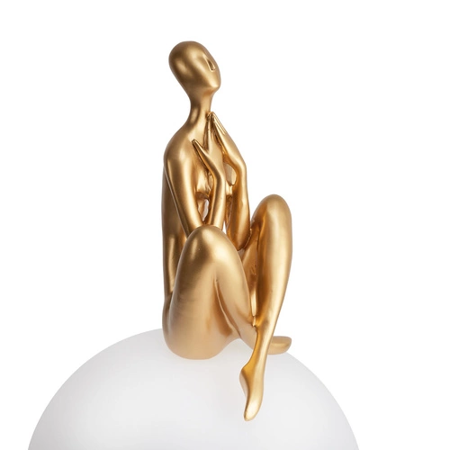 Lampa stołowa WOMAN-3 glamour biała i złota do salonu i sypialni Step into Design 62 cm