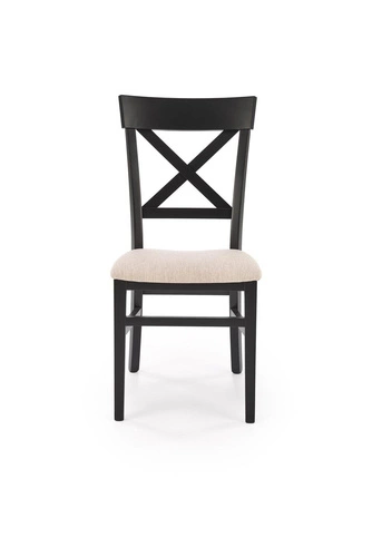 Krzesło do jadalni Tutti Intesi czarne drewniane tapicerowane nowoczesne do kuchni i salonu