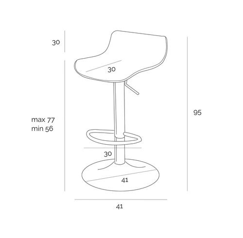 Hoker bez oparcia Simplet Bar One biały matowy nowoczesny regulowany obrotowy do kuchni