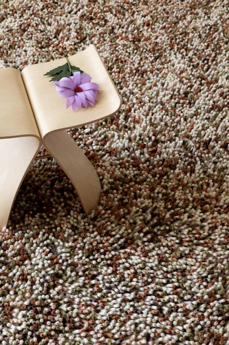 Dywan shaggy wełniany Shaggy Rocks 200x300 pomarańczowo-zielony do salonu nowoczesny Carpets&More