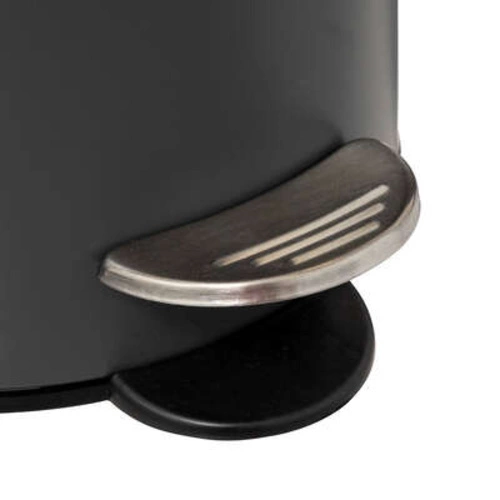 Kosz na śmieci do łazienki Modern 3l szary nowoczesny z pedałem i bambusową pokrywą 5five