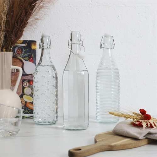 Butelka szklana 1L kropki