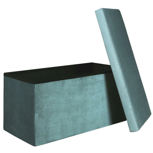 Pufa Intesi Velse morska sztruks prostokątna składana ze schowkiem do salonu 76x38 cm