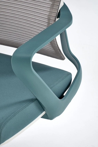 Fotel biurowy ergonomiczny Belm turkusowy z zagłówkiem i podłokietnikami do biurka Intesi