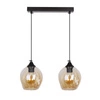 Lampa wisząca Aspa czarny 2x40W E27  klosz brązowy