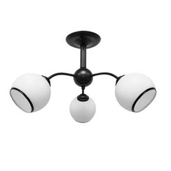 Lampa sufitowa Marinen czarny 3x40W E27 klosz biały z obwódką